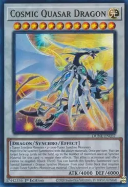 Yugioh! Cosmic Quasar Dragon - DUNE-EN037 - Ultra Rare - 1st Edition Near Mint, - Image 1