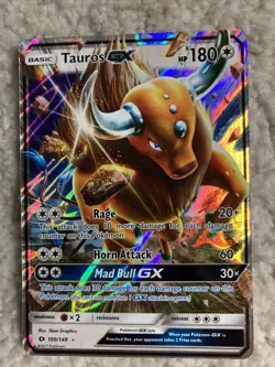 Tauros GX | 100/149 | Ultra Rare Holo Card | Sun & Moon Pokemon Card - Image 1