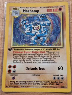 POKEMON TCG 1999 1ST EDITION - MACHAMP 8/102 - BASE SET HOLO CARD - Image 1