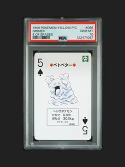 1998 POKEMON YELLOW POKER PLAYING CARDS 088 GRIMER 5 OF SPADES PSA 10 GEM POP 1 - Image 2