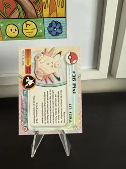 #36 PIXI (Clefairy) GERMAN Pokemon Topps TV Animation Card Vintage TCG - Image 2