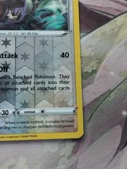 Pokemon Card Noctowl Sword & Shield Reverse Holo Rare 144/202 Near Mint - Image 5