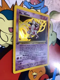 1999 Pokemon Jungle Mr. Mime Holo Card 6/64 First Edition MP/LP - Image 2