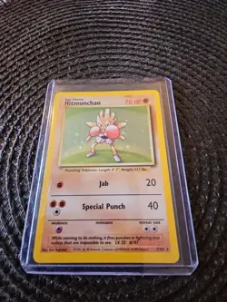 1999 Pokemon TCG Hitmonchan Base Set Holo Unlimited Rare Card - Image 2
