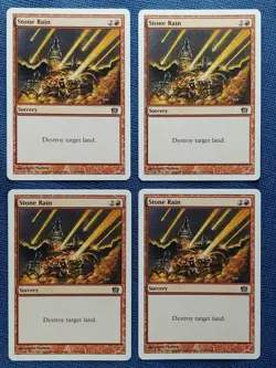 MTG 4x Stone Rain x4 LP Eighth 8th Edition Magic Playset - Image 1