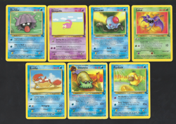 POKEMON TCG 1999 1ST EDITION- #L6 - LOT OF 7 FOSSIL/JUNGLE SET BASE CARDS - EX - Image 1