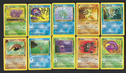 POKEMON TCG 1999 1ST EDITION - #L5 - LOT OF 10 FOSSIL SET BASE CARDS - EX - Image 1