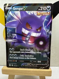GENGAR V Holo Ultra Rare Pokemon Card Fusion Strike TCG 156/264 3 - Image 1