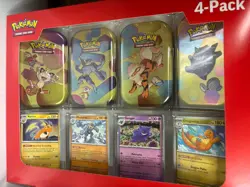 Pokemon TCG 151 Mini Tins 4 Pack + 4 Promos ??SEALED?? Sams Club Exclusive NEW - Image 1