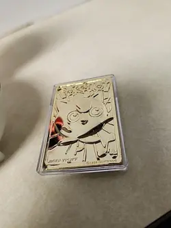 1999 Burger King limited Edition 23 Karat Gold Plated Jigglypuff Pokemon Card - Image 1