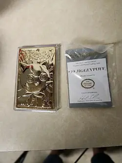 1999 Burger King limited Edition 23 Karat Gold Plated Jigglypuff Pokemon Card - Image 3