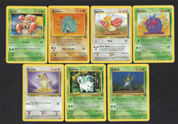 POKEMON TCG 1999 1ST EDITION - #L3 - LOT OF 7 JUNGLE SET BASE CARDS - EX - Image 1