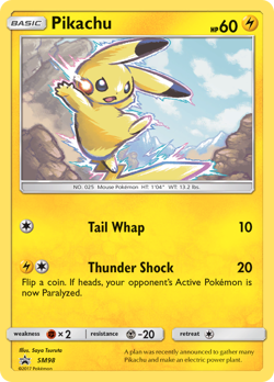 Pikachu (SM98) Sun & Moon: Black Star Promos​ - Lightly Played Holofoil Pokemon - Image 1