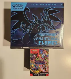 Pokemon TCG Phantasmal Flames ETB Elite Trainer Box + Booster Bundle NEW Sealed - Image 1