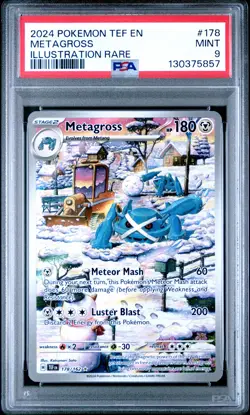 2024 POKEMON TEF EN-TEMPORAL FORCES ILLUSTRATION RARE #178 METAGROSS PSA 9 - Image 1