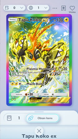 Tapu Koko Rainbow Rare 2?, Pokemon TCG Pocket, Extradimensional Crisis, English - Image 1