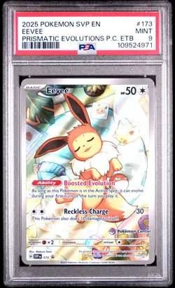 2025 POKEMON SVP EN-SV BLACK STAR PROMO #173 EEVEE PSA 9 - Image 1