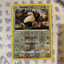 🚀Pokemon Sword And Shield Base Snorlax Reverse Holo 140/202 Rare MINT - Image 1