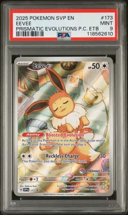 2025 POKEMON SVP EN-SV BLACK STAR PROMO #173 EEVEE PSA 9 - Image 1