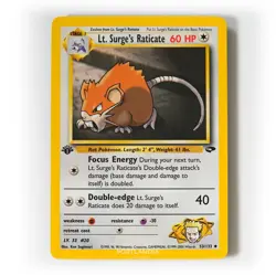 Pokemon - Lt. Surge's Raticate - 1st Edition - Non Holo - 53/132 - Gym Challenge - Image 1