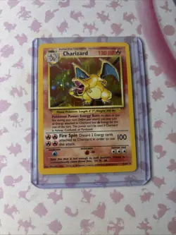 Pokemon TCG Charizard Base Set Holo Unlimited Rare Card 4/102 LP Clean - Image 1