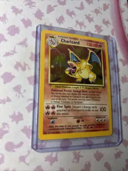 Pokemon TCG Charizard Base Set Holo Unlimited Rare Card 4/102 LP Clean - Image 3