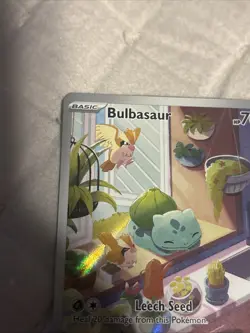 Pokemon TCG Bulbasaur Holo Card 143/142 Stellar Crown Illustration Rare Full Art - Image 5