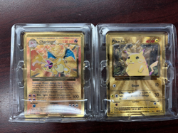 Pokemon Celebrations Gold Metal Charizard & Pikachu Cards 25th Anniversary Base - Image 1