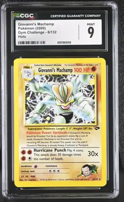 CGC 9 MINT Giovanni's Machamp 2000 Gym Challenge 6/132 Holo Pokemon Card - Image 1