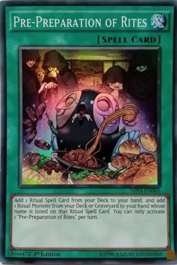 SHVI-EN065 PRE-PREPARATION OF RITES SUPER RARE 1ST EDITION YuGiOh CARD - Image 1