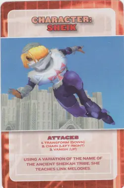 Sheik- 2001 Super Smash Bros. Melee Battle Card Magazine Exclusive - Image 1