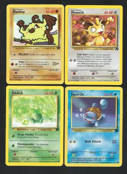 POKEMON TCG 2000 1ST EDITION- #L8 - LOT OF 4 TEAM ROCKET SET BASE CARDS - EX - Image 1
