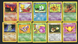 POKEMON TCG 2000 1ST EDITION- #L7 - LOT OF 10 TEAM ROCKET SET BASE CARDS - EX - Image 1