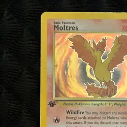 1st Edition Moltres 12/62 Fossil Rare Holo Pokemon Card - Image 3