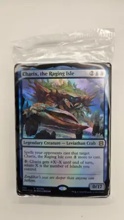 MTG Sealed promo pack - Charix, the Raging Isle Foil (ZNR Bundle), plus 20 Lands - Image 1