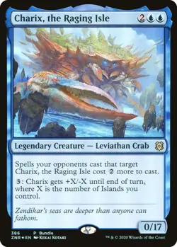 MTG Sealed promo pack - Charix, the Raging Isle Foil (ZNR Bundle), plus 20 Lands - Image 3