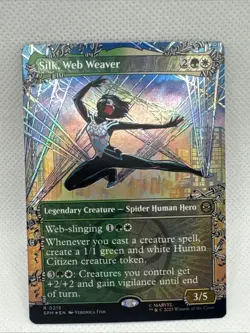 MTG - NM - Silk, Web Weaver (Borderless) Marvel's Spider-Man Foil - Image 1