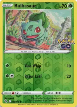 Bulbasaur Common Pokemon GO 001/078 NM Reverse Holo - Image 1