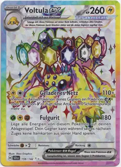 Pokemon Voltula ex Full Art Stellarkrone SCR 159/142 Near Mint Deutsch - Image 1