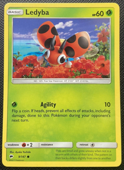 Ledyba 9/147 Burning Shadows Common NM Pokemon 2017 - Image 1