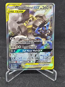 Pokemon Card Lucario & Melmetal GX SM192 Tag Team Sun & Moon Ultra Rare Promo - Image 1