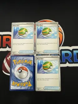 4x Pokemon Nest Ball Scarlet & Violet Base or Paldean Fates NON HOLO Playset NM - Image 1