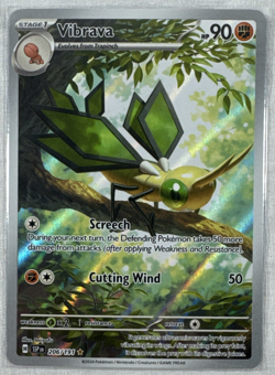 Pokemon TCG Vibrava 206/191 Sv08: Surging Sparks Illustration Rare NM - Image 1