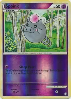 Pokemon - Spoink - 77/102 - Common - Reverse Holo - HS Triumphant - NM - Image 1