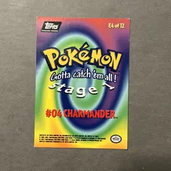 1998 Black Label Topps Pokemon The First Movie Charmander E4 of 12 Lightly play - Image 2