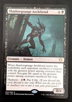 MTG ~ SHADOWGRANGE ARCHFIEND ~ INNISTRAD: CRIMSON VOW ~ RARE 022 ~ NEAR MINT - Image 1