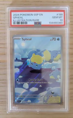 2024 POKEMON Card SSP EN-SURGING SPARKS ILLUSTRATION RARE 199 SPHEAL PSA 10 - Image 1