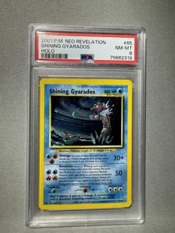 Pokemon TCG Shining Gyarados Holo Neo Revelation Card 65/64 PSA 8 - Image 1