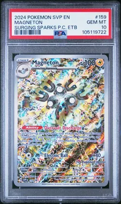 PSA 10 GEM MINT Magneton 159 Surging Sparks POKEMON CENTER ETB Promo Card - Image 1