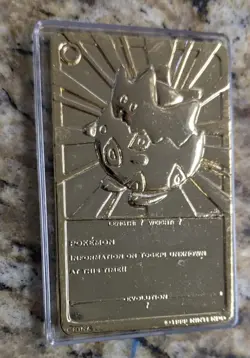 Pokemon Togepi Burger King 23k Gold Plated Trading Card 1999 Nintendo in CASE - Image 4